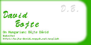 david bojte business card